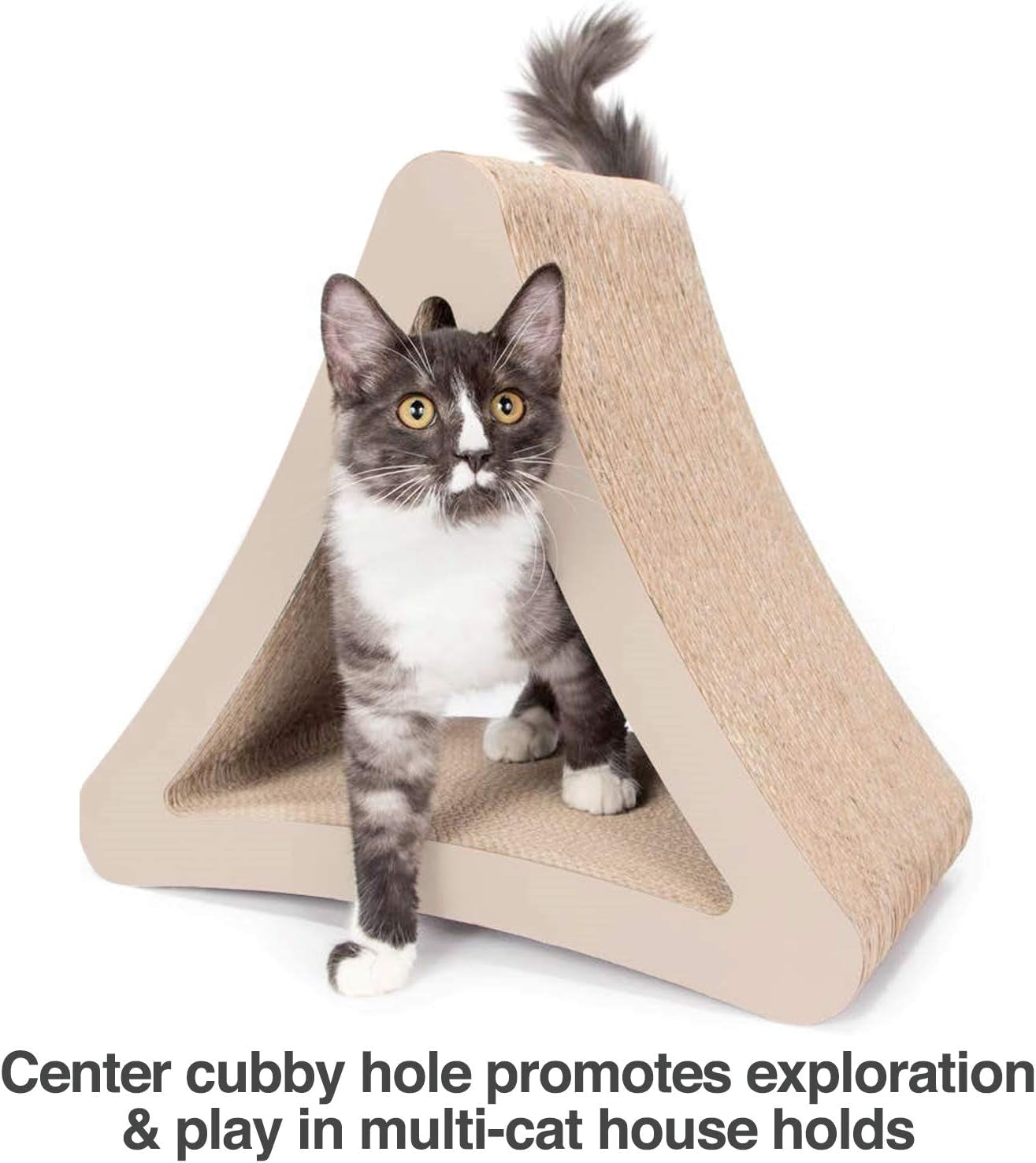 3-Sided Vertical Cat Scratching Post | Available in 18” & 24” |6 Usable Sides. Scratch; Play; & Perch | 100% Recyclable Cardboard Lounge