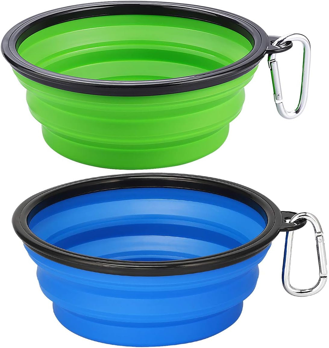 Large Collapsible Dog Bowls 2 Pack, 34Oz Foldable Dog Travel Bowl Multiple Color Options