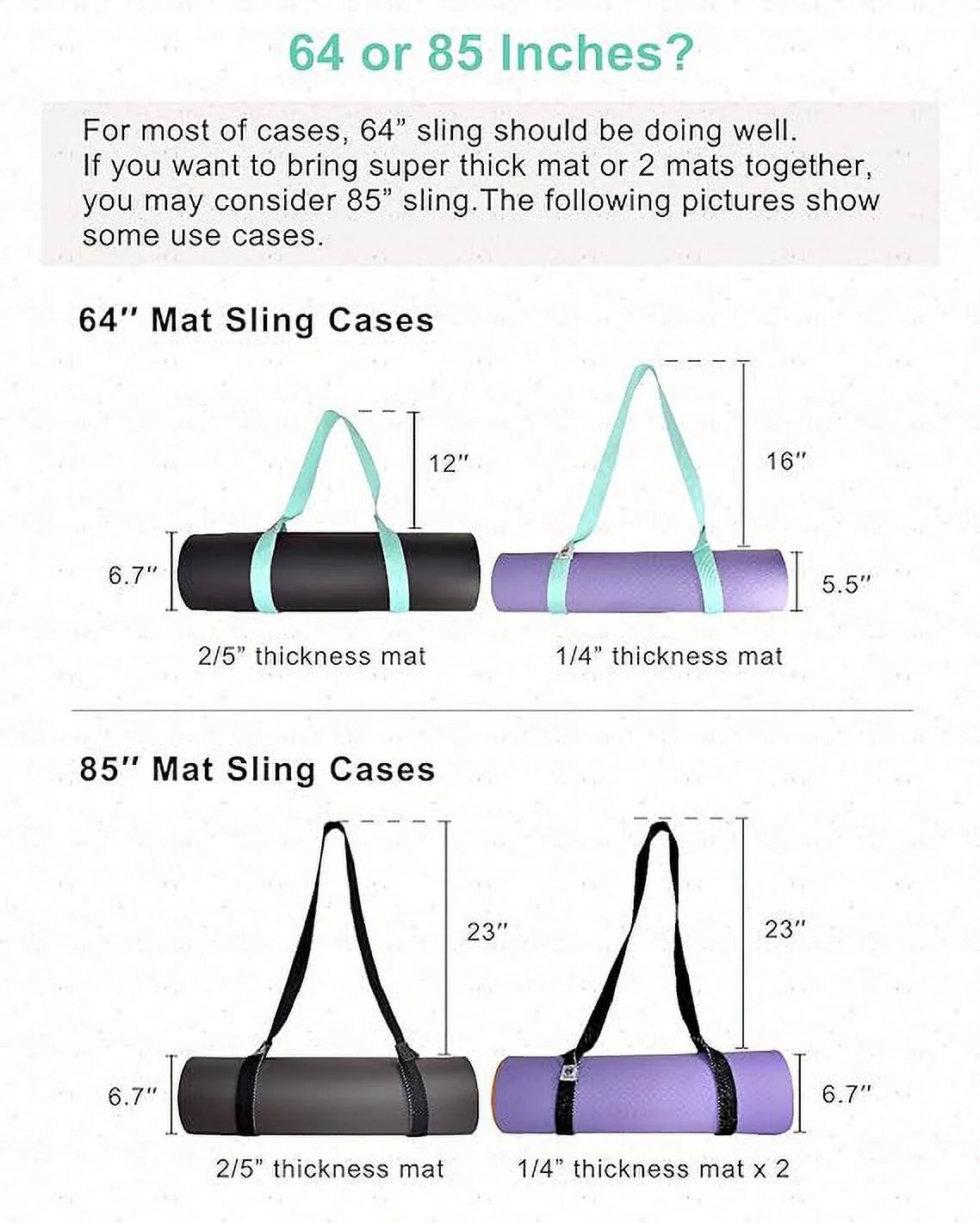Adjustable Yoga Mat Carrier, Yoga Mat Not Included