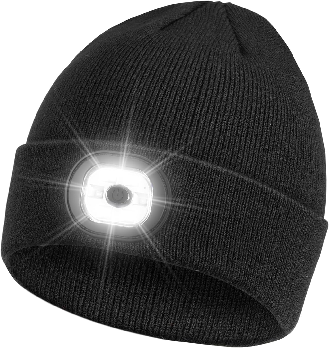 Beanie Headlamp - Unisex Winter Knit Cap Gifts - USB Rechargeable