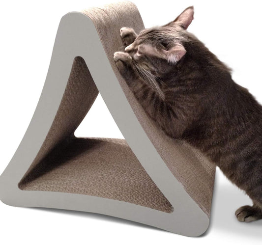 3-Sided Vertical Cat Scratching Post | Available in 18” & 24” |6 Usable Sides. Scratch; Play; & Perch | 100% Recyclable Cardboard Lounge