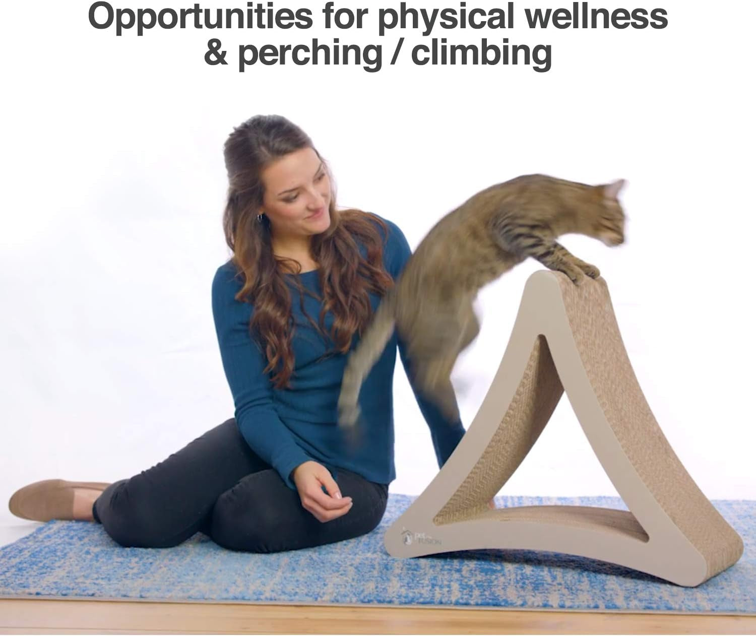 3-Sided Vertical Cat Scratching Post | Available in 18” & 24” |6 Usable Sides. Scratch; Play; & Perch | 100% Recyclable Cardboard Lounge