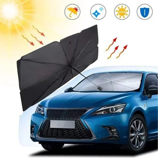 Foldable Car Umbrella Sunshade  Blocks UV Rays (55"X31")